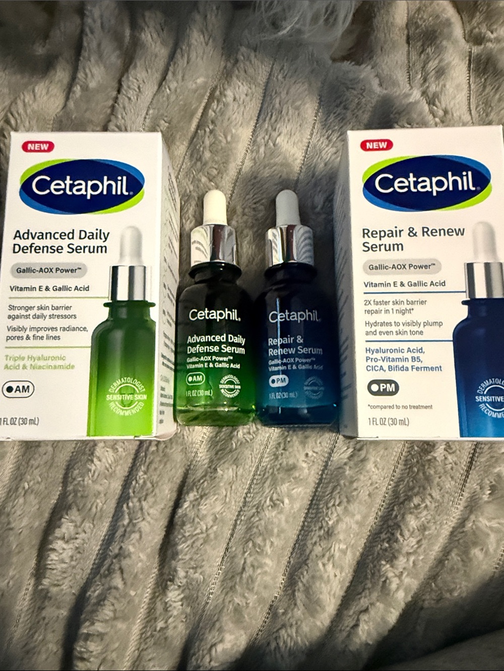 Cetaphil Daily Defense & Repair Serum Duo - Green and Blue